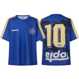 Cross-border american blockcore style patch embroidery t-shirt v-neck sports football uniform mesh quick-drying