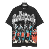 high version gods short sleeve heavy weight washed fog high street skull pure cottonprinting round