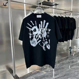 Maison margiela mm palm digital letter printingpure cotton short-sleeved t-shirt