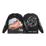Cross-border wholesale american trend skull metal rock band robot bottom shirt pure cotton looselong sleevest