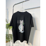 Summer loose fit letter print 100% cotton crew neck short sleeve t-shirt
