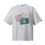 Bbc american high street ice cream flying dog printing short sleeve t-shirt casualshortsloose half lengthjeans summer