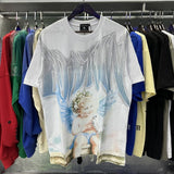 wholesale american trend mixed emotion alien octopus hot diamond angel short-sleeved couple full print