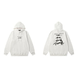 Buy letter embroidered couple's hooded casual sweatshirt
