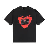 Pure cotton heart round neck short sleeve valentine's day limited tee
