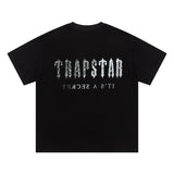 trap gradient letter tiger head short sleeve european and american high street trap star printing t-shirt loose s