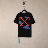 【eu size】authentic off-white print watercolor splatter gradient arrow graffiti ow short sleeve couple tee