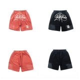 Hip-hop shorts american high street retro mud-dyed distressed hell shorts road to paradiseletter half length pants beach shorts