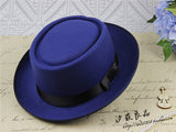 Walter White Hats British Vintage Woolen Broad-Brimmed Hat Dome Wide Brim Top Hat