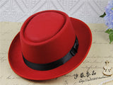 Walter White Hats British Vintage Woolen Broad-Brimmed Hat Dome Wide Brim Top Hat