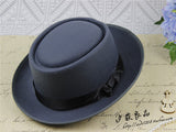 Walter White Hats British Vintage Woolen Broad-Brimmed Hat Dome Wide Brim Top Hat