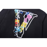 Vlone Hoodie Autumn and Winter Color Pot Graffiti Printing