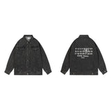 Maison margiela mengyaoletterprinting lapel easiest for match denim jacketoutwear