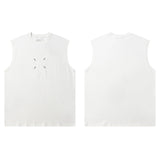 Real shot of pure cotton double yarn weight round neck sleeveless men's vest