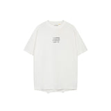 Irregular hem classic printing short-sleeved t-shirt
