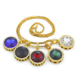 Jewelry Hip Hop Rhinestone Round Jewel Necklace Spectrum St. Valentine's