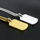 Jewelry Hiphop Diamond Army Pendant Necklace Dog Tags
