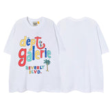 Export american retrog@llery short-sleeved t-shirt boys ins high street loose couple half-sleeved women d