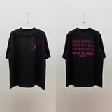 Imported flocked digital print crew neck 100% cotton heavyweight short sleeve t-shirt - couple's style