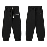 Autumn new arrivals: drawstring pure cotton men's autumn trousers - printed straight leg pants