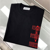 Digital direct printing process red logo large size short-sleeved t-shirt