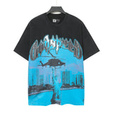 high version gods short sleeve heavy weight washed fog high street skull pure cottonprinting round