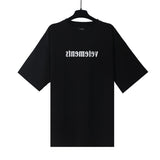 Vtm letter american style no photo printing loose washed distressed short sleeve t-shirt couple outfit