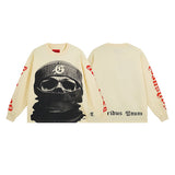 Cross-border wholesale american trend skull metal rock band robot bottom shirt pure cotton looselong sleevest