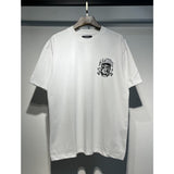 [gram] am flow paint graffiti letter starry sky classic logo print short sleeve couple t-shirt