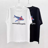 Cross-era fighter digital print oversized casual t-shirt - crew neck, 100% cotton short sleeve