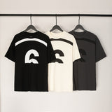 Minimalist digital mm print craft pure cotton breathable short sleeve tee