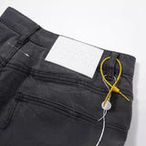 Men's flared denim jeans with water ripple texture
