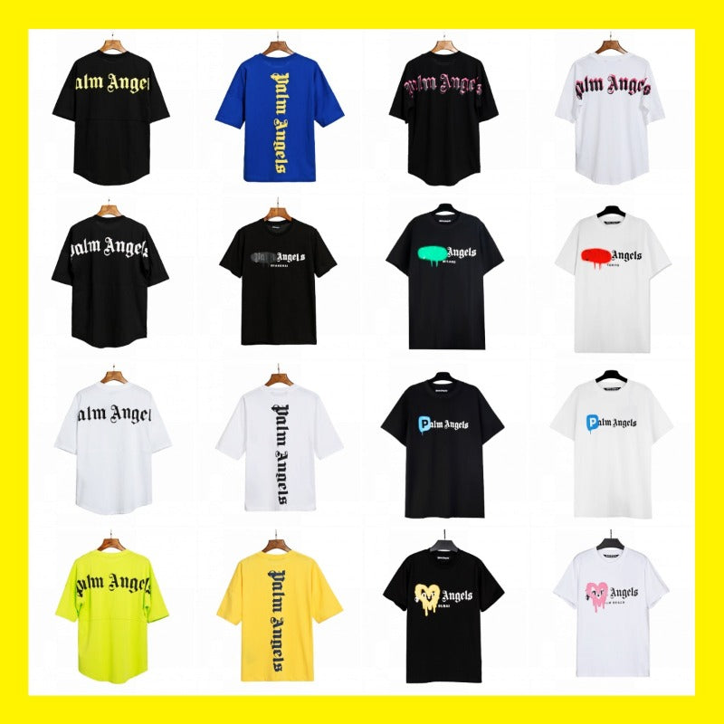 Correct version of pa beheaded bear short sleeves palm tree high street bat sleeves big logo letter on the back