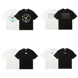 Clock digital print cartoon 100% cotton short sleeve t-shirt