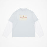 Cross-border insa washed and distressed old letter printing high street long-sleeved loose couple