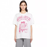 City manuscript series t-shirt - pink print short sleeve tee