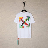 【eu size】authentic off-white print watercolor splatter gradient arrow graffiti ow short sleeve couple tee