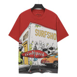 Cross-border wholesale high version gods short-sleeved heavy weight washed fog high street skull pure cotton printed round