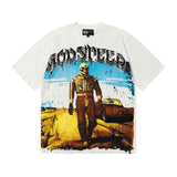 High version gods short sleeve heavy weight washed fog high street rock band skull pure cottonprinting round
