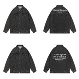 Maison margiela mengyaoletterprinting lapel easiest for match denim jacketoutwear