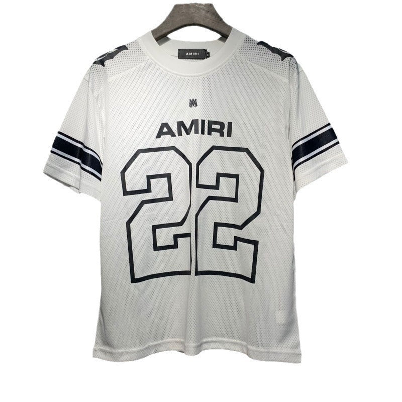 Amri short-sleeve t-shirt, numbered jersey, soccer uniform, mesh athletic casual shorts