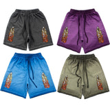 Hip-hop shorts american high street window flame street hip hop retro shorts casualloose sports half length pants