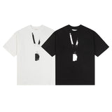 Ss abstract pattern round neck straight short-sleeved t-shirt