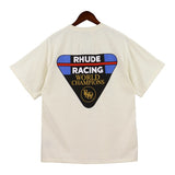 American rhu co-branded marlboro f formula traffic jam coconut tree sunset logo short-sleeved couple t