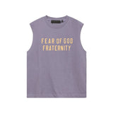 Fog icon double line essentials american high street summerloose couple short sleeve trendy heavy weight t-shirt