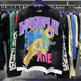 High street style roughplay gorilla print tee - distressed ripped faux layered short sleeve - american retro trend