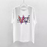 Maison margiela mm digital direct injection wprinting round neck pure cotton plus size loose short-sleeved t-shirt