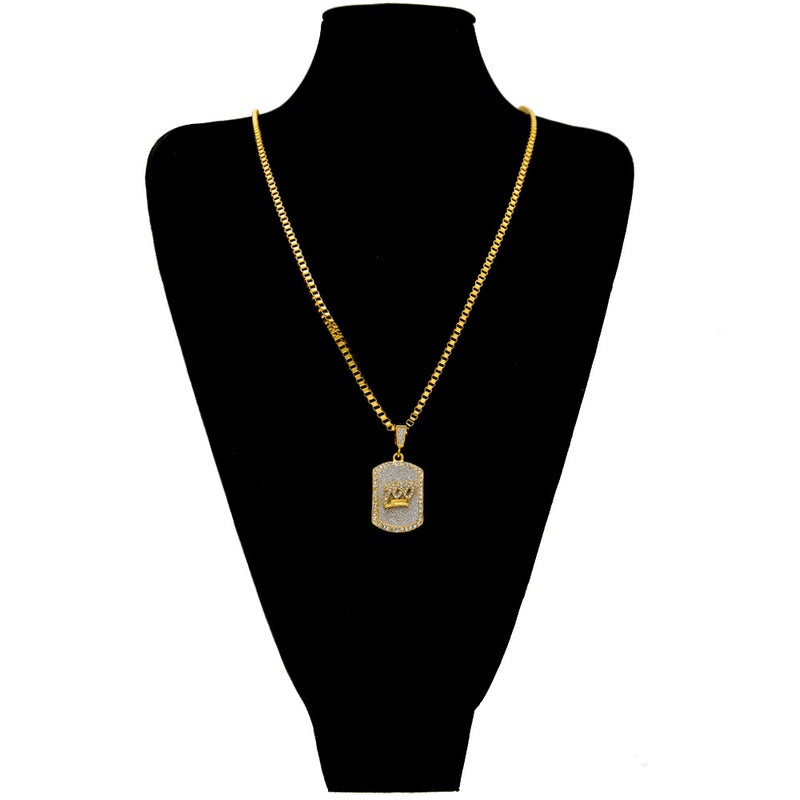 Jewelry Hip Hop Diamond Army Pendant rapper Dog Tags