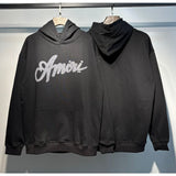 Amri splash ink flowing paint starry sky crack letter logo unicorn arm hoodie sweatshirt couple wear long sleeves