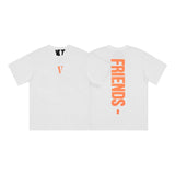 Cross-border supply large v letter lne cherry blossom short half-sleeve sketch embroidery lip print graffiti print short